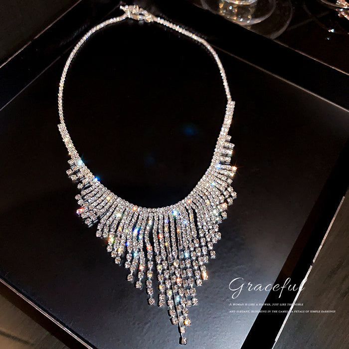 Fringe Statement Diamond Necklace - Fashionnsio
