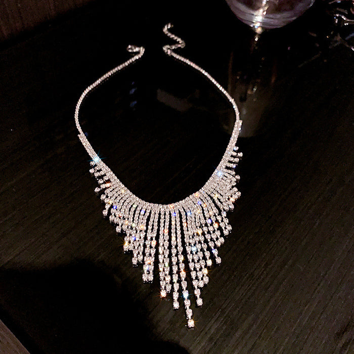 Fringe Statement Diamond Necklace - Fashionnsio