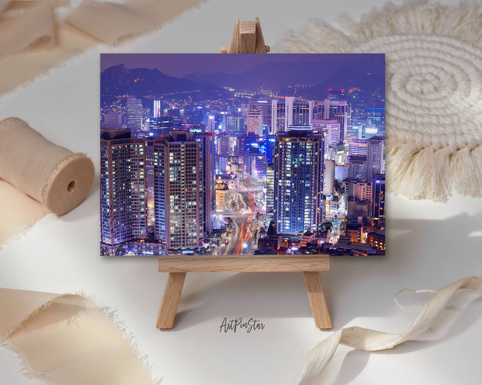 Gangnam District, Seoul, South Korea Landscape Custom Greeting Cards