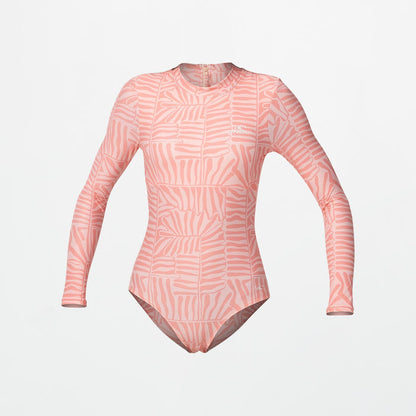 Girl's Laney Back Zip Surf Suit - Palm Peach