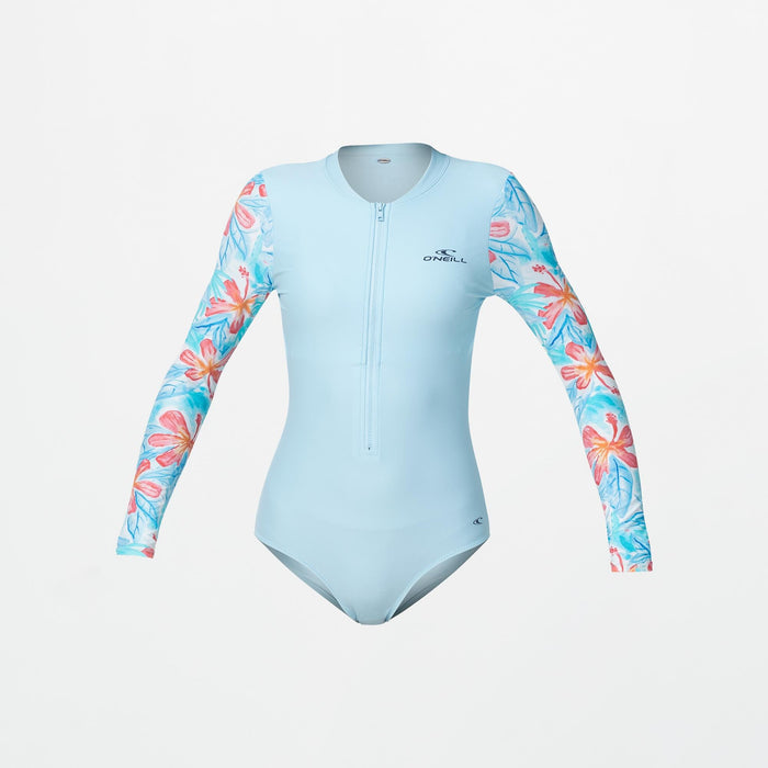 Girl's Laney Front Zip Surf Suit - Blue Tropic