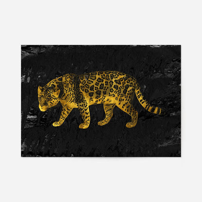 Gold Leopard Vintage Style 21x30cm Clearance Print, unframed
