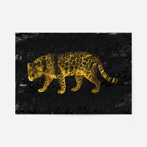 Gold Leopard Vintage Style 21x30cm Clearance Print, unframed