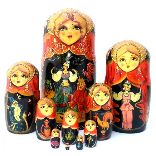 Golden Cockerel 10 piece Nesting Fairy Tale Doll Set