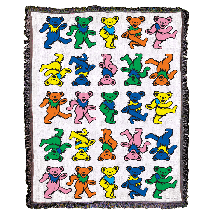Grateful Dead Marching Bears Woven Cotton Blanket