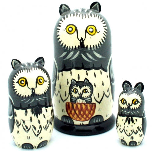 Gray Owl Nesting Set