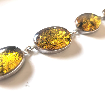 oval green amber bracelet