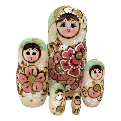 Green matryoshka dolls