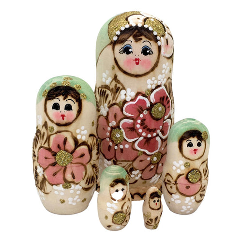Green matryoshka dolls