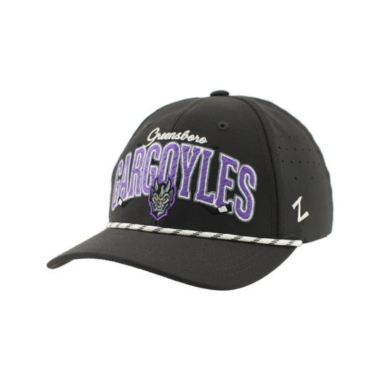 Greensboro Gargoyles Ace Charcoal Gray/White 3D Embroidery Hat