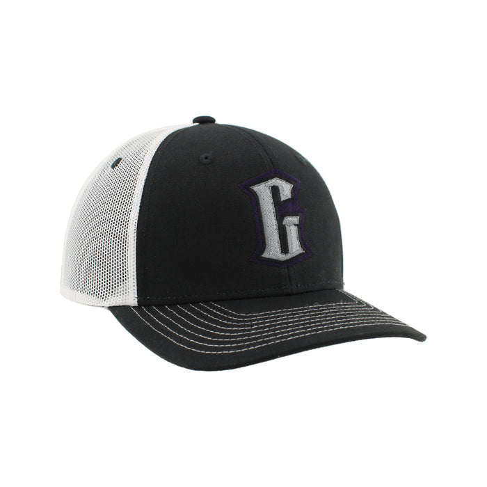 Greensboro Gargoyles Dakota Black/White Embroidered G Hat