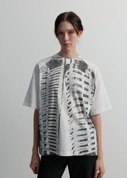 GREY MILITARY-INSPIRED GRAPHIC TEE