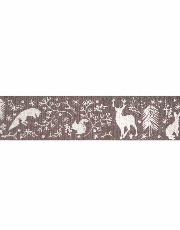 Not specified Ribbon & Trimming Grey Wild Wood Christmas Ribbon, 25mm 5024264157855 5024264157855