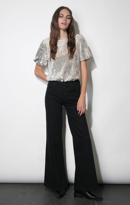 Grace Velvet Sequin Bubble Top