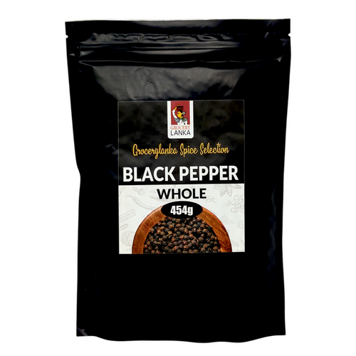 Black pepper package with Grocery Lanka branding on a white background
