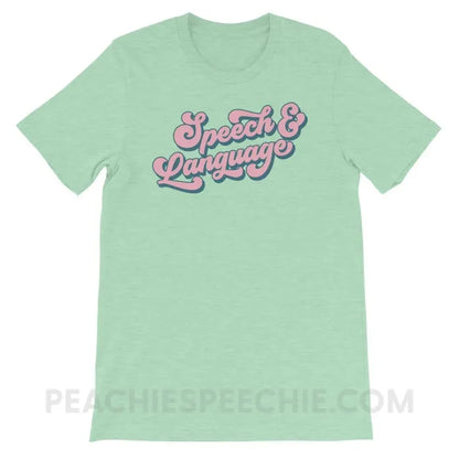 Groovy Speech & Language Premium Soft Tee - Heather Prism Mint / XS - T-Shirts Tops peachiespeechie.com