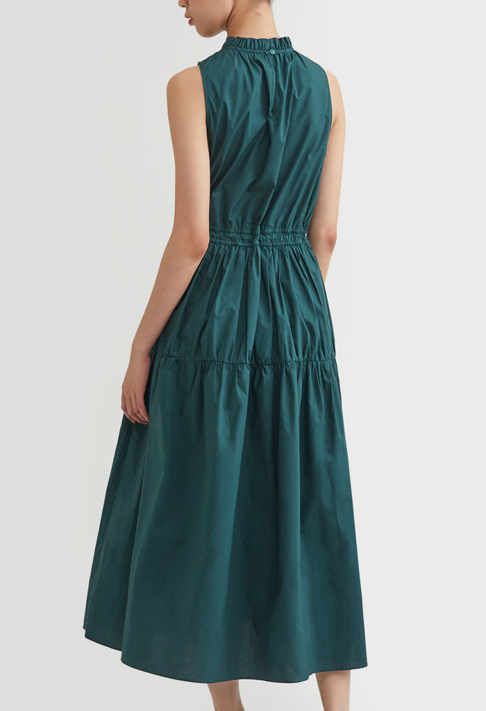 Halter Tiered Tie-Front Dress