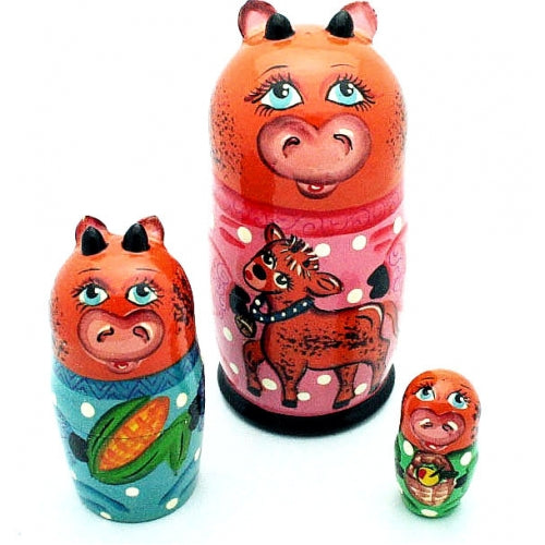 Happy Cow Nesting Doll