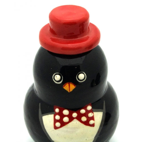 Happy Penguin in Red Hat Nesting Doll Set