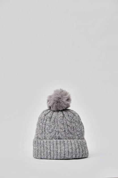 ALPINE CABLE BEANIE WITH POM