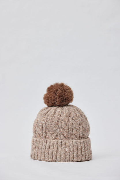 ALPINE CABLE BEANIE WITH POM