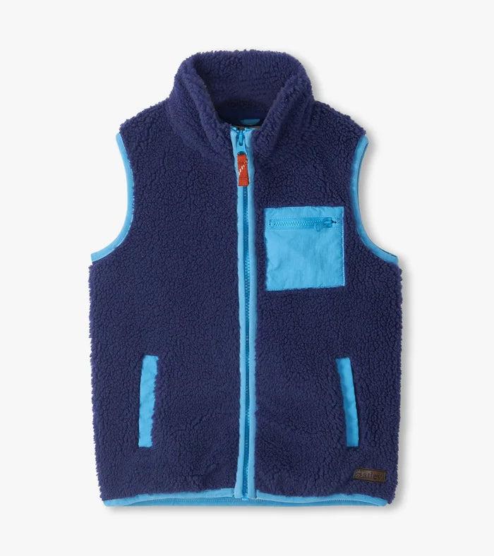Hatley Faux Sherpa Vest in Patriot Blue