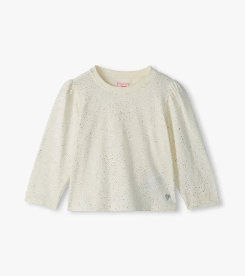 Hatley Puff Sleeve Tee in Cream Hot Melt