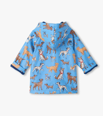 Hatley Snap Raincoat in Blue Little Pups