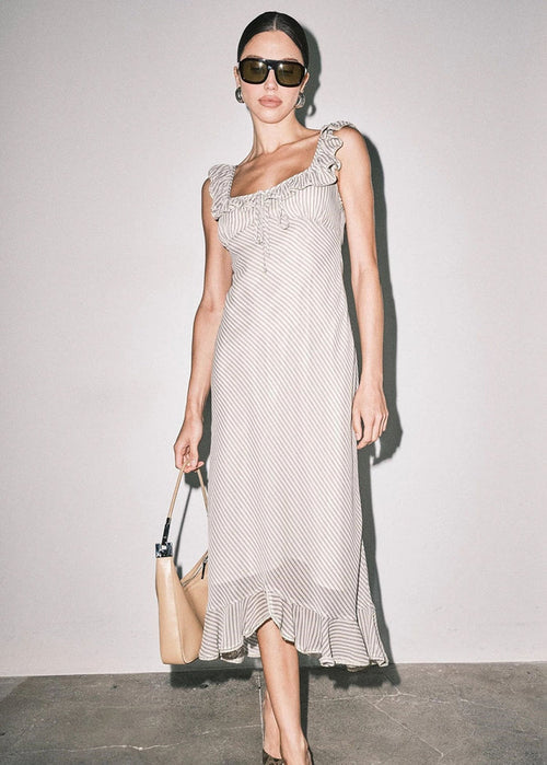 Hattie Maxi Dress - Cream Stripe