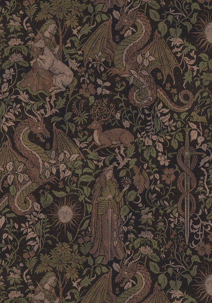 Haunt Medieval Print Mini Shirt Dress