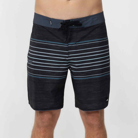 Heat Stripe Scallop 18" Boardshort - Black