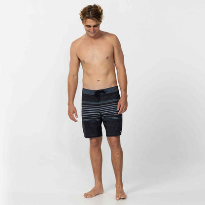 Heat Stripe Scallop 18" Boardshort - Black