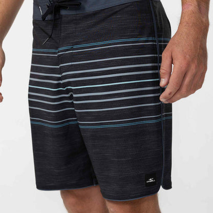 Heat Stripe Scallop 18" Boardshort - Black
