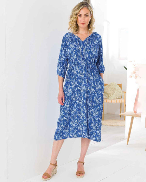 Helen Viscose Pull On  3/4 Sleeve Dress - Image 1 - The Classic Boutique