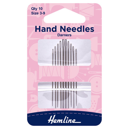 Hemline Hand Sewing Needles: Darner: 10 Pieces - Hand-Sewing Needles