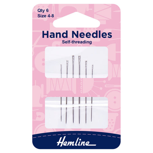 Hemline Hand Sewing Needles: Self-Threading: Size 4-8 - Hand-Sewing Needles