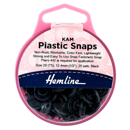 Hemline KAM Plastic Snaps: 25 x 12.4mm Sets - Yacht and Caravan Snaps