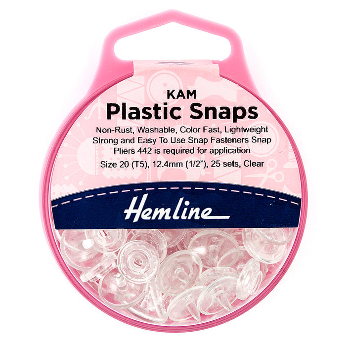 Hemline KAM Plastic Snaps: 25 x 12.4mm Sets - Yacht and Caravan Snaps