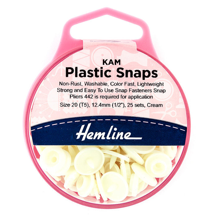 Hemline KAM Plastic Snaps: 25 x 12.4mm Sets - Yacht and Caravan Snaps
