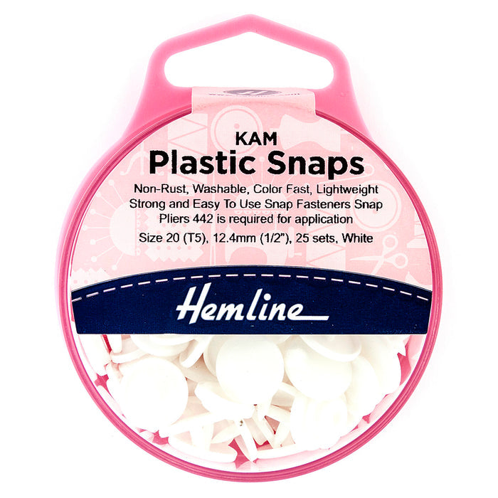 Hemline KAM Plastic Snaps: 25 x 12.4mm Sets - Yacht and Caravan Snaps