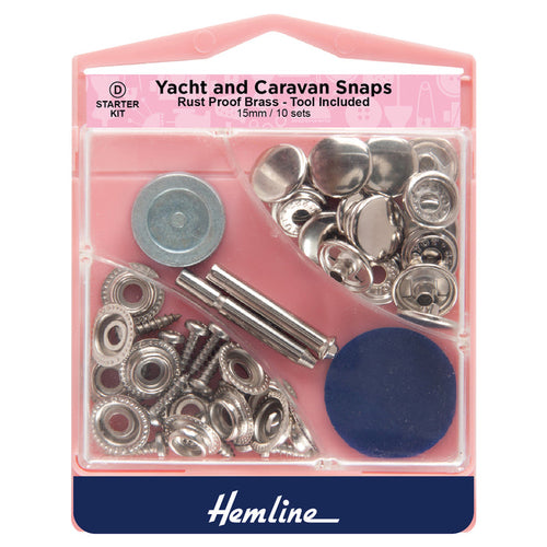 Hemline Yacht and Caravan Nickel Snaps Starter Kit: 10 Sets - Yacht and Caravan Snaps