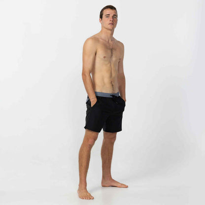 Hermosa Side Panel EW 17" Beach Short - Black