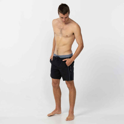 Hermosa Side Panel EW 17" Beach Short - Black