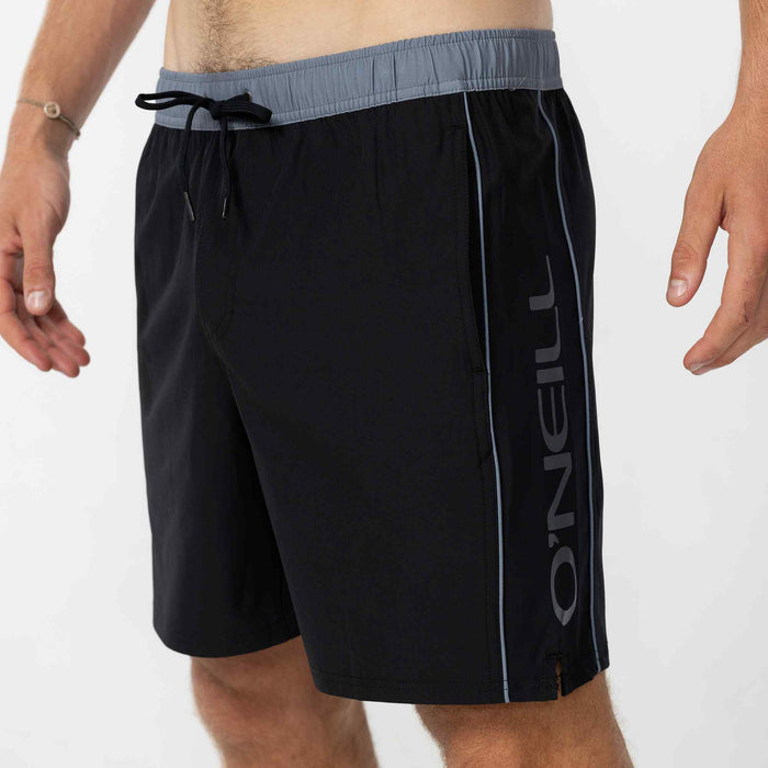 Hermosa Side Panel EW 17" Beach Short - Black