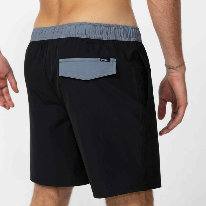 Hermosa Side Panel EW 17" Beach Short - Black