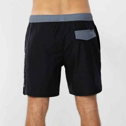 Hermosa Side Panel EW 17" Beach Short - Black
