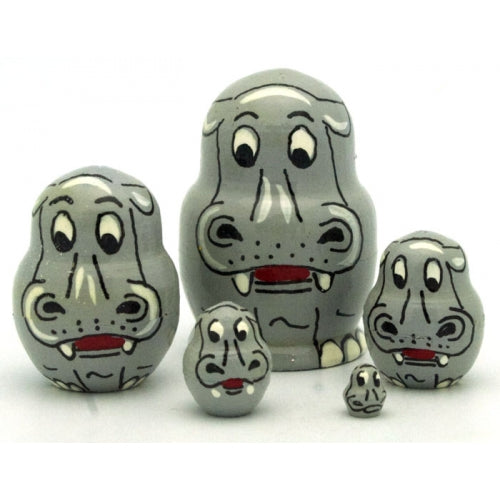 Hippo Miniature Nesting Doll