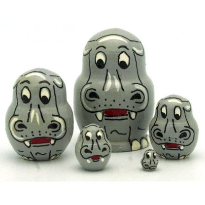 Hippo Miniature Nesting Doll