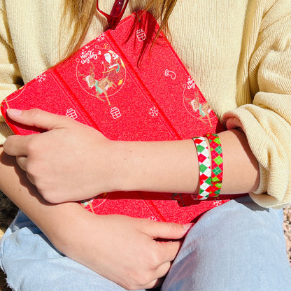Holiday Argyle Silicone Bracelet Stacks Two Colors Available
