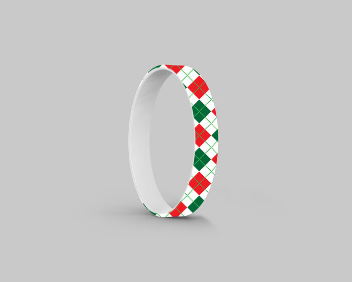 Holiday Argyle Silicone Bracelet Stacks Two Colors Available